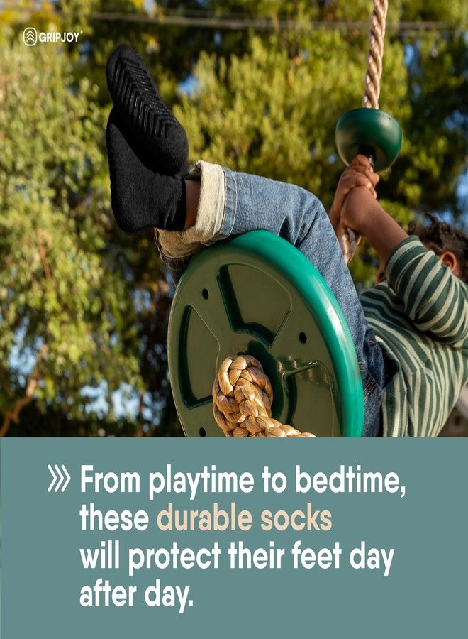 Gripjoy Toddler Socks with Grippers, Non-Slip for Kids, Enhanced Stability, Comfortable Cotton - 4 Pairs - Image 4
